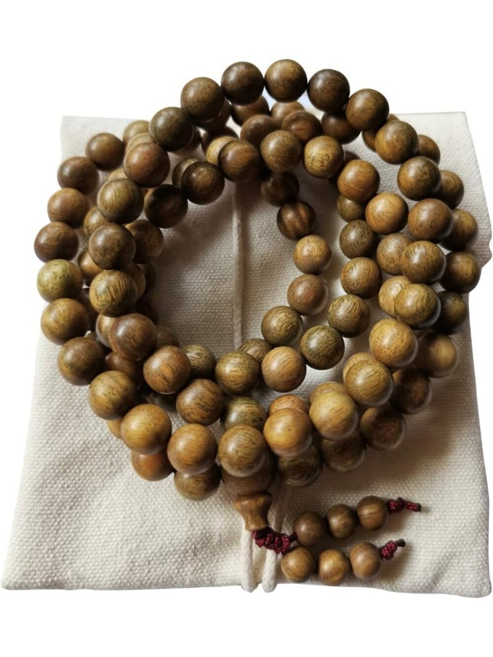 Natural 8mm Green Sandalwood Mala Beads - 108 Meditation & Prayer Beads